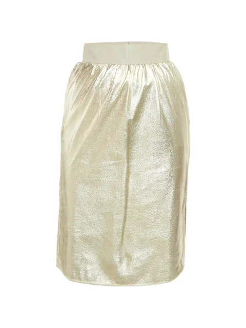 Dolce & Gabbana Pre-Owned faux-leather midi skirt Gold 1249493