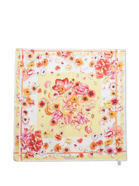 Ferragamo Pre-Owned floral-print silk scarf Yellow 1246868