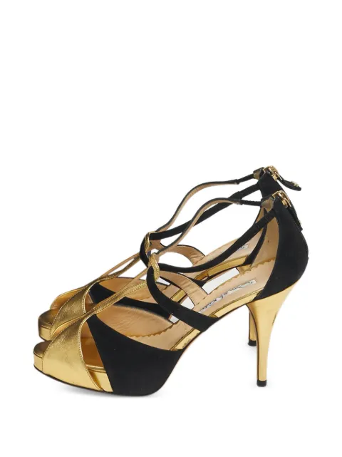 Oscar de la Renta Pre-Owned leather stiletto sandals Gold 1240997