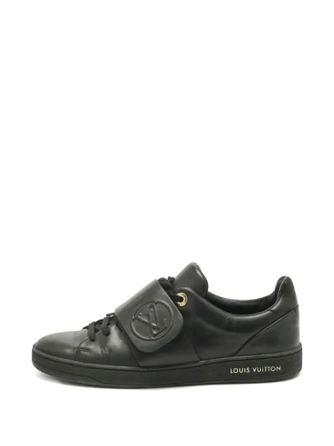 Louis Vuitton Pre-Owned leather strap sneakers Black 1240261
