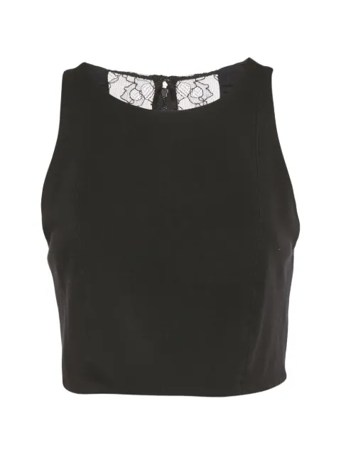 alice + olivia lace zip-up crop top Black 1236702