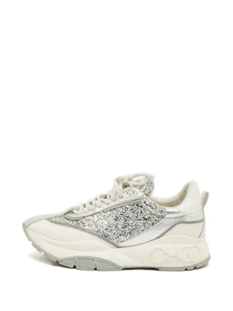 Jimmy Choo Pre-Owned Raine glitter sneakers White 1240389