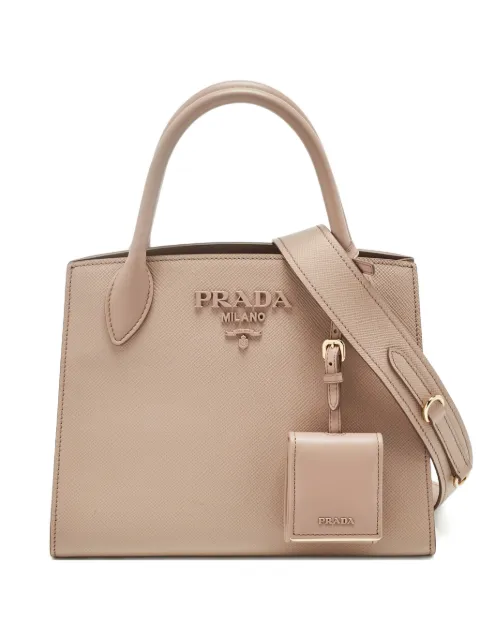 Prada Pre-Owned small leather tote bag Neutrals 1240834