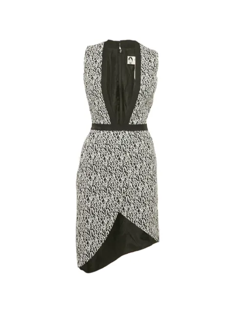 Lanvin Pre-Owned logo-print asymmetric dress Black 1252535