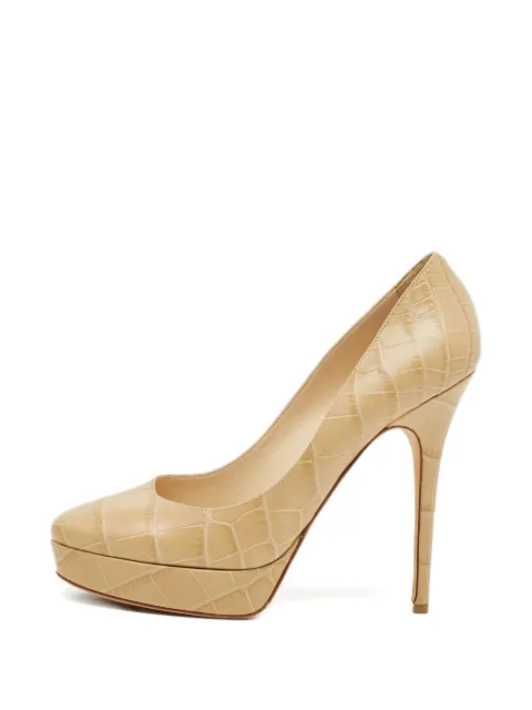 Jimmy Choo Pre-Owned crocodile-embossed pumps Neutrals 1241173
