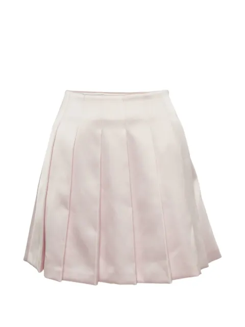 Self-Portrait satin pleats mini skirt Pink 1243820