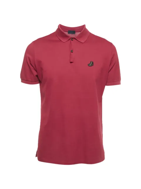 Lanvin Pre-Owned logo-patch polo shirt Red 1240302