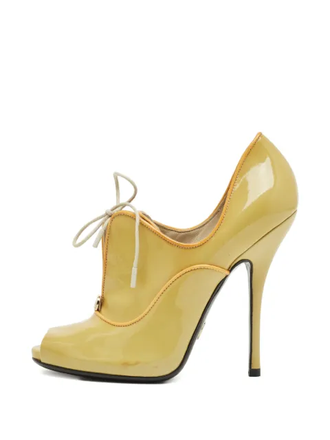 Gucci Pre-Owned open-toe leather boots Yellow 1236402