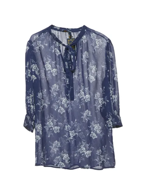 Polo Ralph Lauren Vintage chiffon floral print top Blue 1220790
