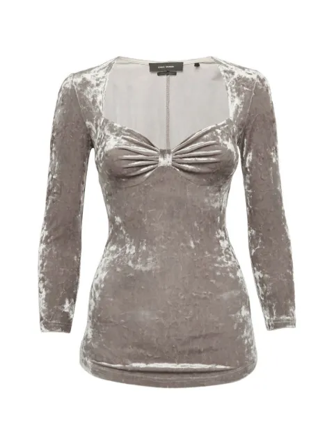 Isabel Marant Vintage Gubaia velvet sweetheart-neck top Neutrals 1238755