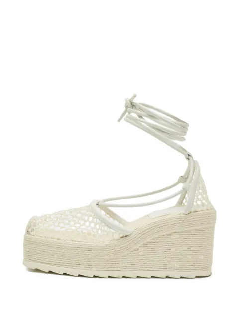 Bottega Veneta Pre-Owned mesh leather sandals White 1236494