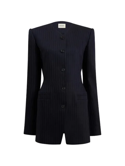 KHAITE Naran pinstripe button jacket Blue 6204562308
