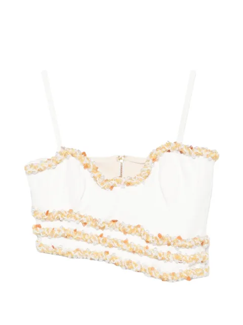 PatBO Jade embellished crop top Neutrals TOP32922