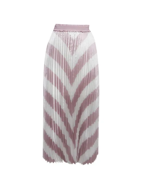 Maje plisse stripe maxi skirt White 1248267