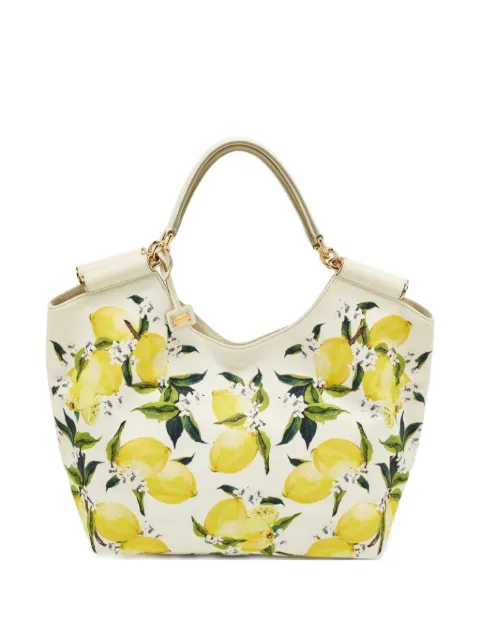 Dolce & Gabbana Pre-Owned lemon-print leather tote bag Neutrals 1246469