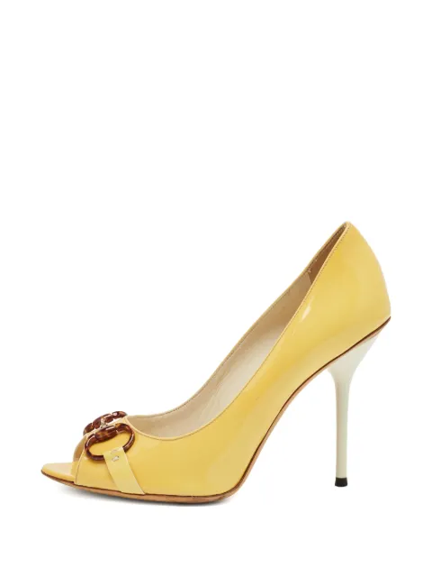 Gucci Pre-Owned Jolene horsebit leather pumps Yellow 1242366