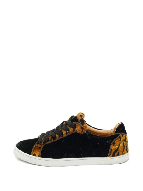 Christian Louboutin Pre-Owned velvet leopard print sneakers Black 1233062