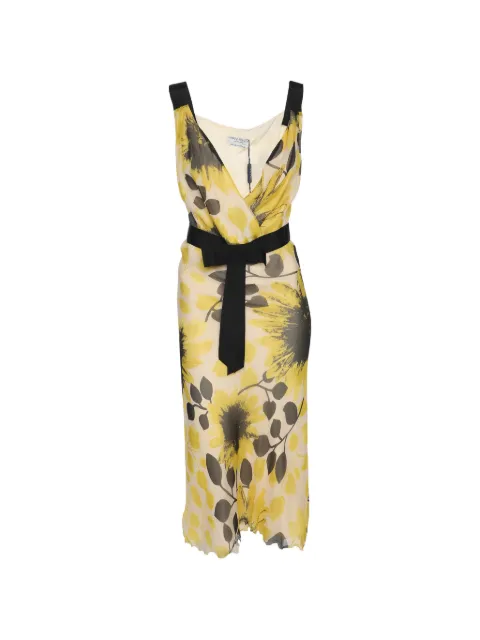 Marina Rinaldi chiffon floral midi dress Yellow 1185236