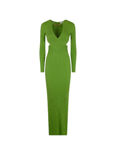 Elisabetta Franchi Red Carpet dress in openwork knit fabric with jewel detail Green AM17S61E2