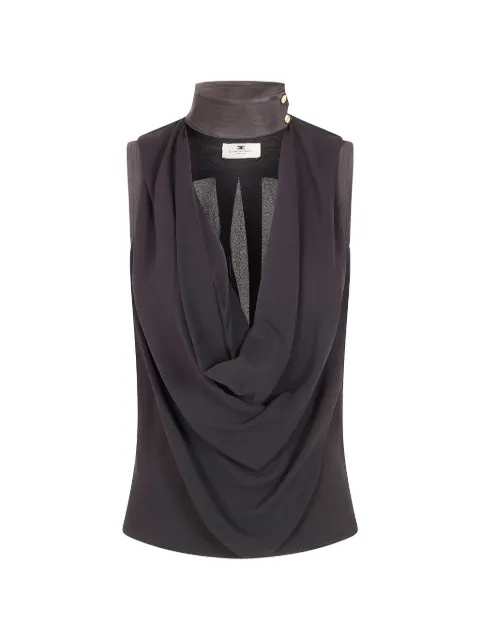Elisabetta Franchi cowl-neck sleeveless blouse Grey CA13461E2