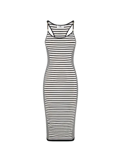 Elisabetta Franchi striped midi dress White AM97T61E2