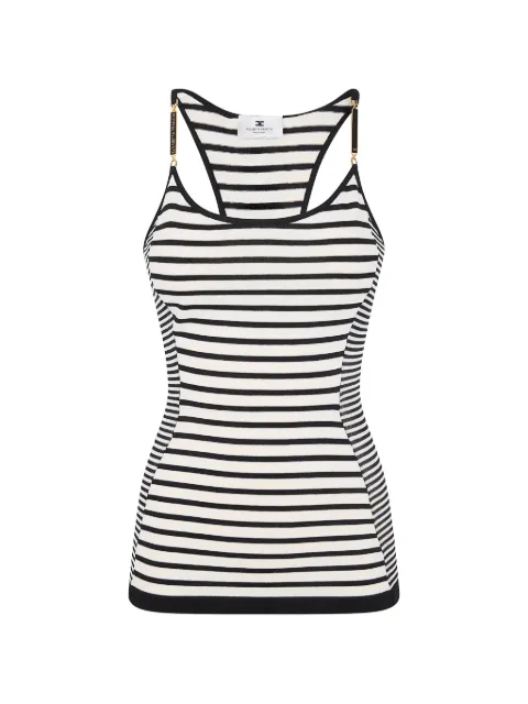 Elisabetta Franchi knit fabric top with a mix of stripes White TK69T61E2