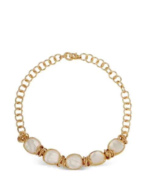 Gas Bijoux Sirena pearl metals alloy necklace Gold CSIRENAOX