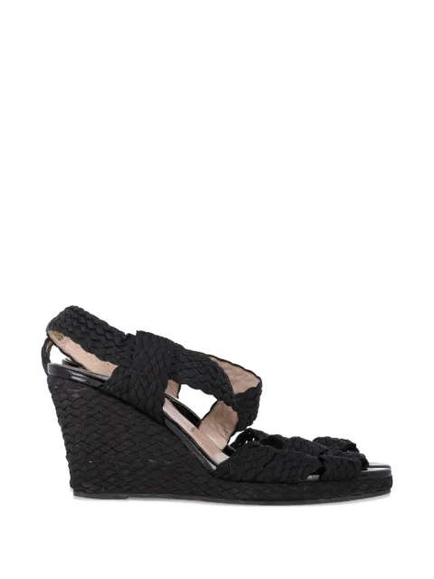 Ferragamo Pre-Owned wedge espadrille sandals Black NAPPUGBSH462833W