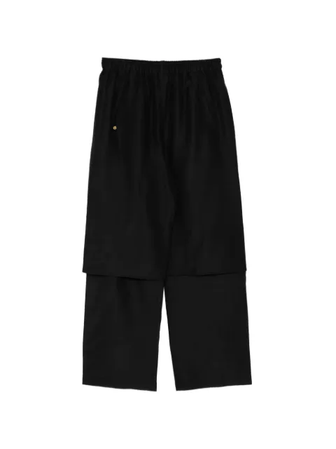 SAMUEL GUÌ YANG drawstring tapered trousers Black SS26CMWTR2111BLK