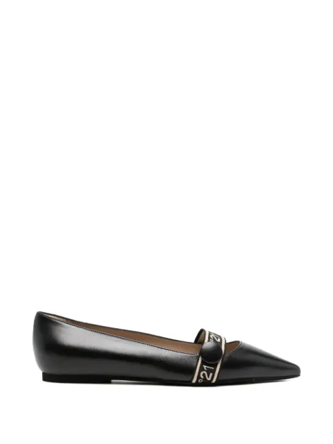 Nº21 pointed strap flat pumps Black 25IGPBL010NP1