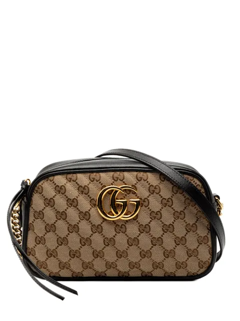 Gucci Pre-Owned 2016-2026 Small GG Marmont Matelasse GG Canvas and Leather crossbody bag Brown V6MHBGXM72N1U3OT