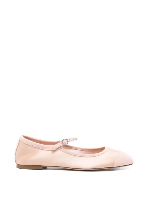 Aeyde cap-toe strap flat pumps Pink UMACAP