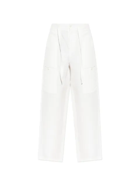JIL SANDER+ cargo-pocket tie-fastening trousers White J40KA0292J65348
