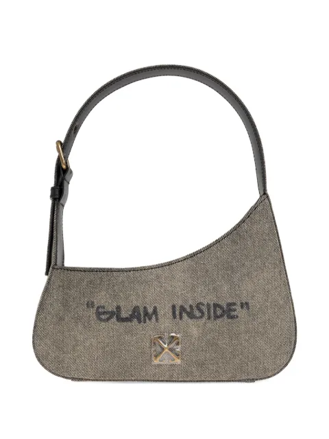 Off-White Jitney Quote zipped shoulder bag Neutrals OWNN18AF25DEN0021110