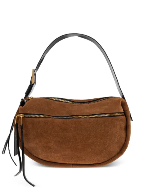 AllSaints NNoemie suede shoulder bag Brown W568XD