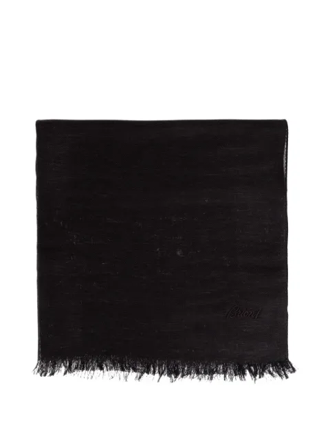 Brioni logo-embroidered scarves Black O3UM00PB120
