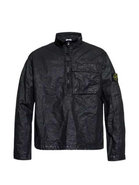Stone Island 1200004 organic-look nylon panama-TC overshirt Black L1S151200004S0069