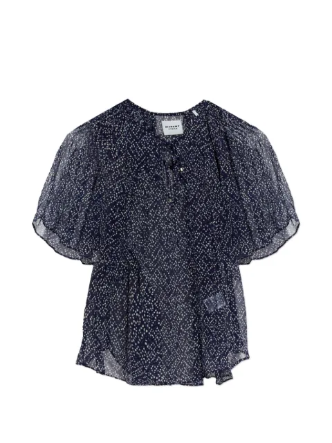 MARANT ÉTOILE Neslya ruffled printed top Blue 26PHT0613FBD1J08E30MI