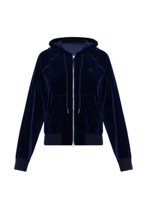 TOM FORD hooded zip knitwear Blue FLJ070JEX154