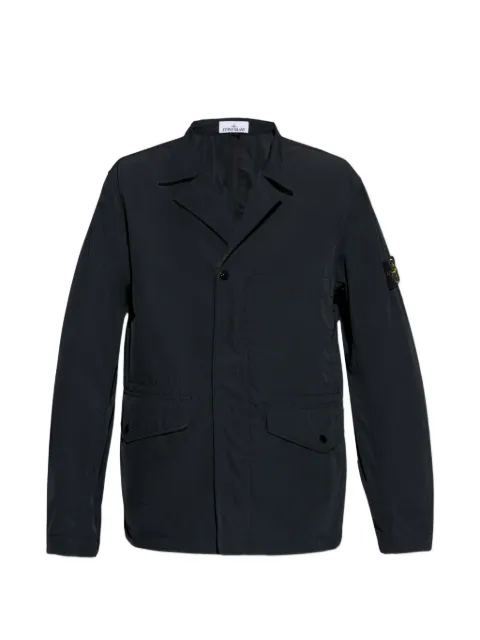 Stone Island logo-patch pocket overshirt Black L1S15A100001S0026