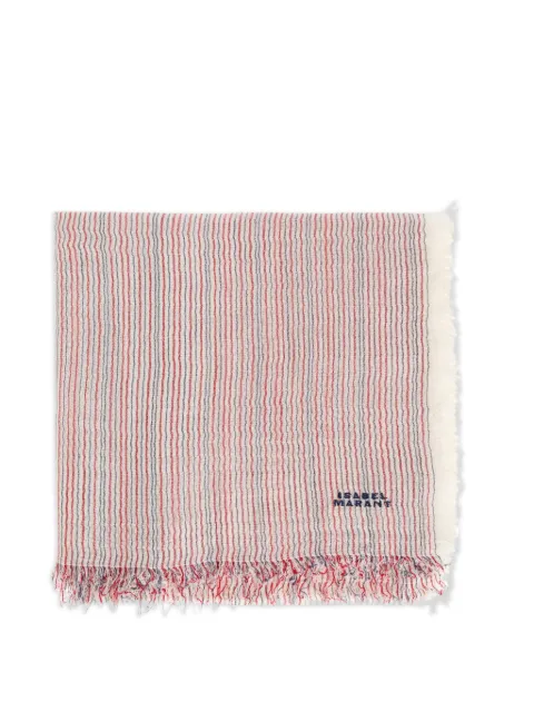 ISABEL MARANT Zenila striped fringed scarf Neutrals EC009XFAD1C09A