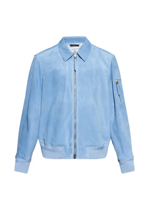 TOM FORD zipped suede bomber jacket Blue LBS086LMS028
