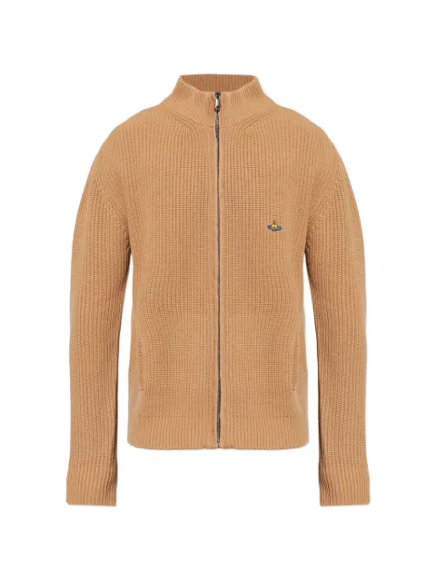 Vivienne Westwood Fisherman zip embroidered sweater Neutrals 2701002XY0018