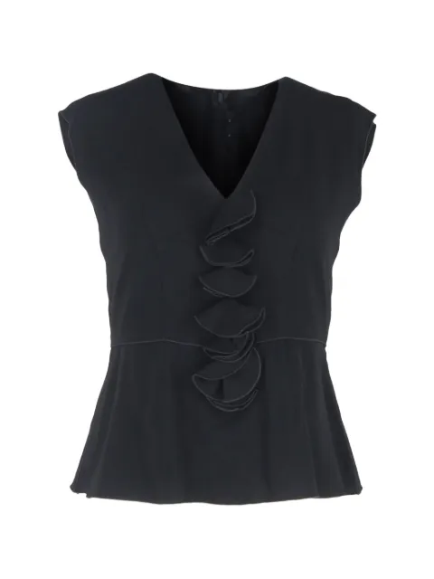Marc Jacobs Vintage V-neck ruffled blouse Black HNPUCL624515W