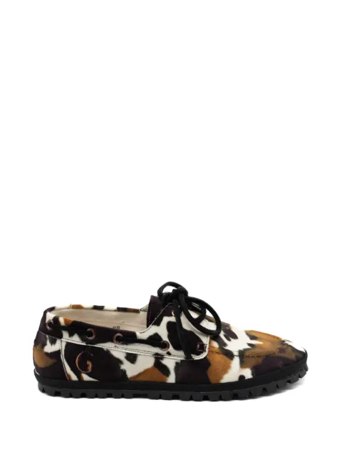 Gondolina rodeo cow-print boat shoes Brown GBRCA