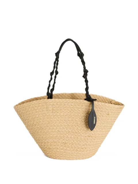 Jil Sander Tangle logo-tag bucket bag Neutrals J08WC0013P9078