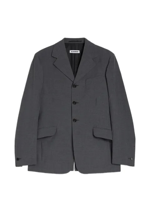 Jil Sander wool poplin tailored jacket Grey J21BN0227J40249