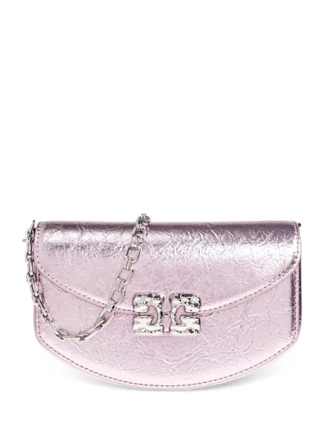 GANNI Lulu wallet on chain in metallic Pink B2060049