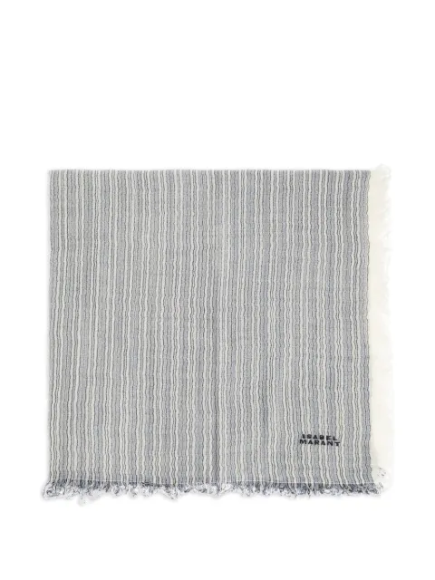 ISABEL MARANT Zenila striped fringed scarf White EC009XFAD1C09A