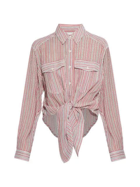 MARANT ÉTOILE striped pocket shirt White CH0131FFD1I04E